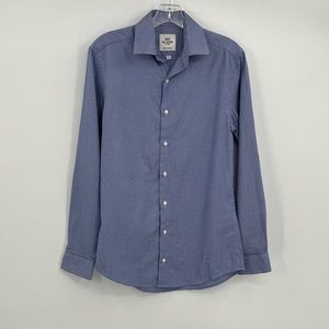 Ben Sherman Tailored Slim Fit Blue Print Button Down Shirt